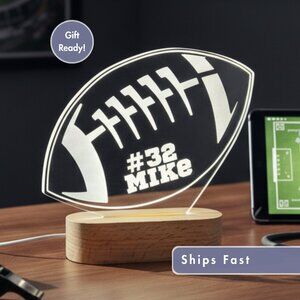 American Football Custom Name Light | Personalized LED Sign | Boy or Dad Gift